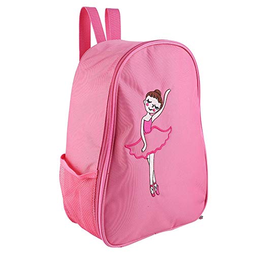 Alomejor Mädchen Balletttasche Zip Top Grab Bag Mädchen Ballett mit angebrachter Geldbörse Ballerina Dance bestickter Rucksack(Rosa) von Alomejor