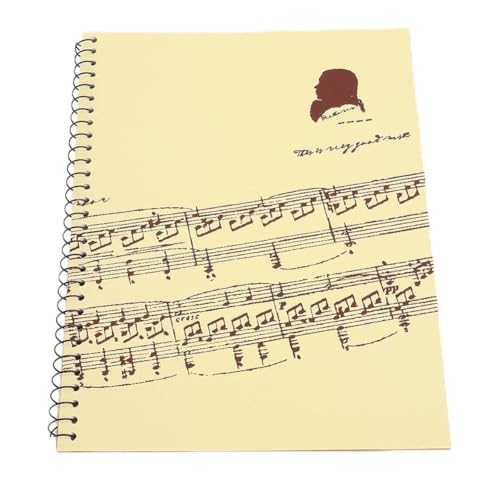 Alomejor Manuskriptpapier Blanko Notenheft Musikerheft mit 50 Seiten zum Kopieren und Schreiben von Noten(Gelbe Musikpartitur) von Alomejor