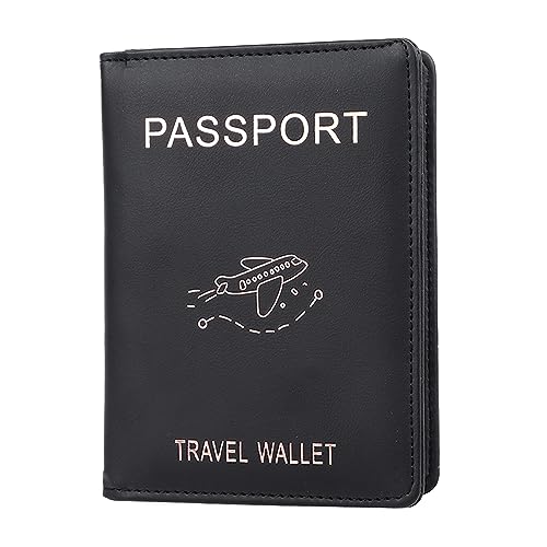 Alomejor Passhalter Multi -Karten -Slots Schwarze PU wasserdichte Reisebrieftasche für Männer Frauen, Protection Travel Passport Fall für Organisation von Alomejor