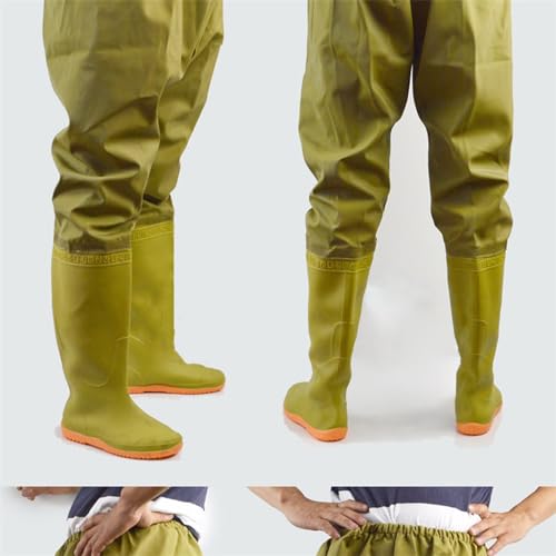 Alomejor Resistente PVC -Fischereifaderhosen Antislip - für Männer Frauen, wasserdichte Bel Wader für Landwirtschaftliche Arbeiten (37) von Alomejor