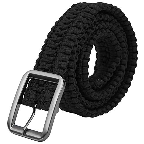 Alomejor Survival Belt Geflochtener Gürtel Paracord Gürtel Umbrella Rope Waist Belt Waistband(15 * 13 * 5cm-schwarz) von Alomejor