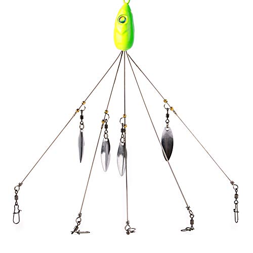 Alomejor Umbrella Fishing Lure mit 5 Arms Rig 18g rotierender Pailletten Alabama Umbrella Rig Bait für das Angeln im Freien Alomejor Umbrella Fishing Lure mit 5 Arms Rig 18g rotierender Pailletten Alabama Umbrella Rig Bait für das Angeln im Freien von Alomejor
