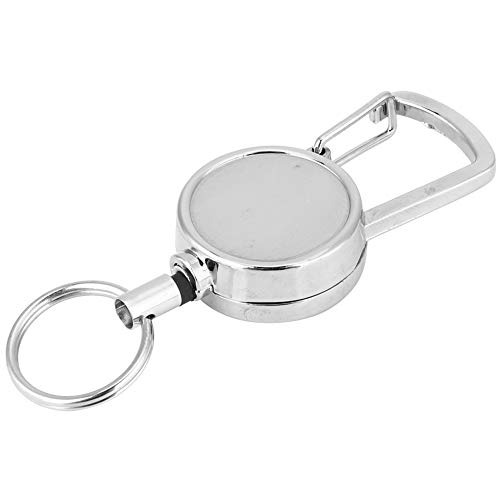 Alomejor Versenkbare Schlüsselkette Versenkbare Schlüsselkette aus Metall mit hochelastischem Nylondraht für Schlüssel von Alomejor