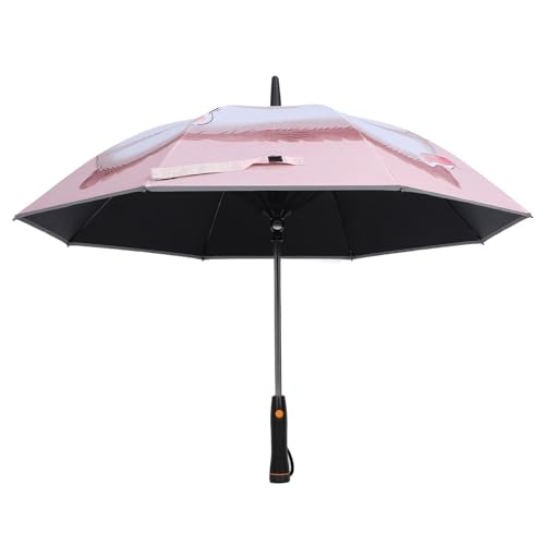 Regenschirm mit Ventilator, Doppelzweck-Regenschirm mit Kühlventilator und Wiederaufladbaren USB-Reflektorstreifen UPF 50+ für den Außenbereich von Alomejor