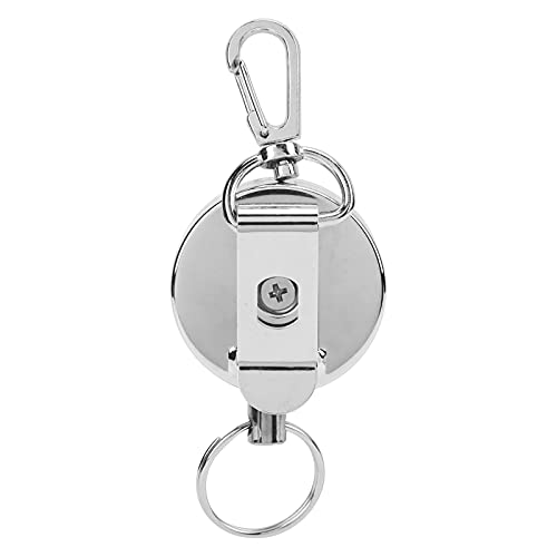 Versenkbarer Schlüsselanhänger 4cm Heavy Duty Retractable All Metal Steel Wire Schlüsselanhänger Pull Key Ring Recoil Schlüsselanhänger von Alomejor