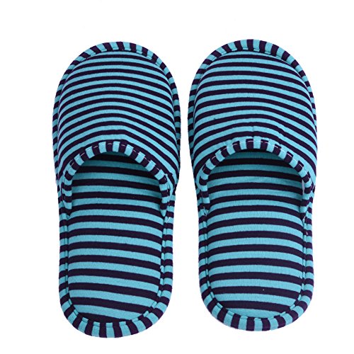 alomejor 1 Paar Folding Travel Hausschuhe tragbar gestreift Spa Hausschuhe Einweg waschbar Innen Weiche Baumwolle Anti-Rutsch Hausschuhe mit Aufbewahrungstasche Andere Klettercampingvorräte von Alomejor