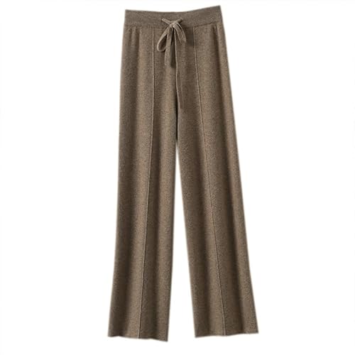 Alonepat Damen Bleistifthose Aus 100% Merinowolle Dicke Warme High End Kaschmir Strickhose Mit Weitem Bein Deep khaki9 L von Alonepat