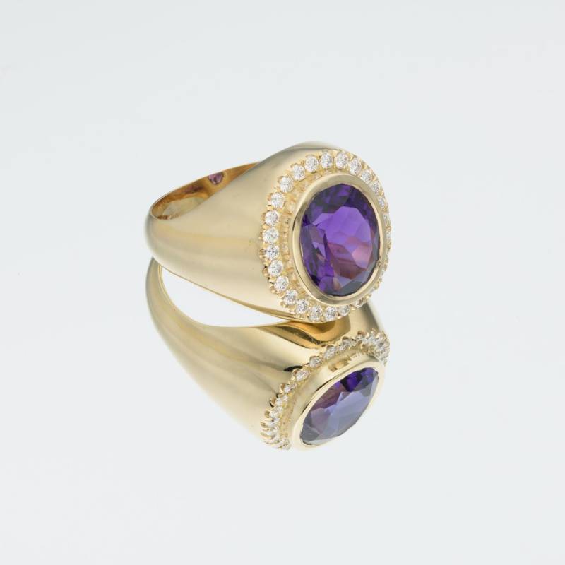 Amethyst Kreis Ring , Gold Natürlicher Ring von AloniJewelry