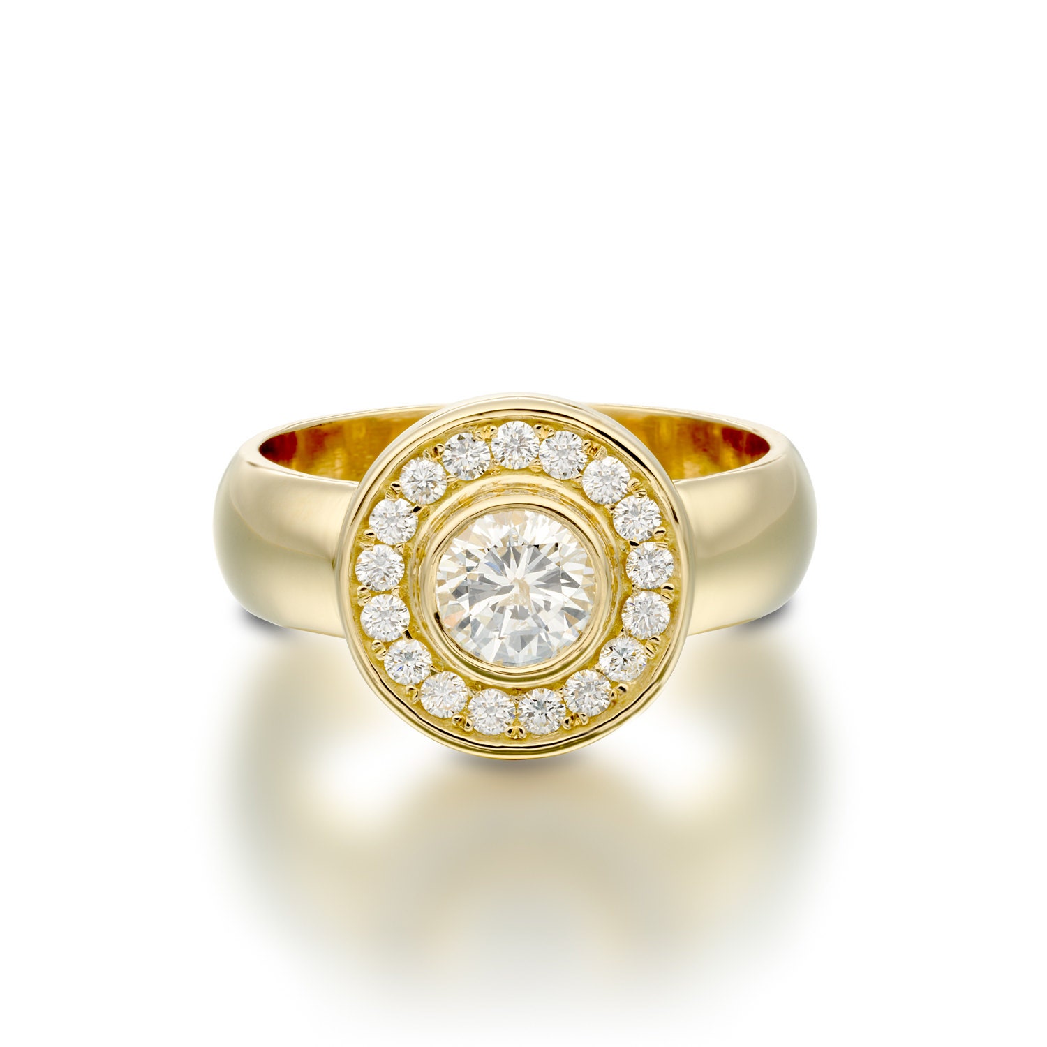 Diamant Kreis Ring Zarte Verlobungsring Gold Kreisring von AloniJewelry