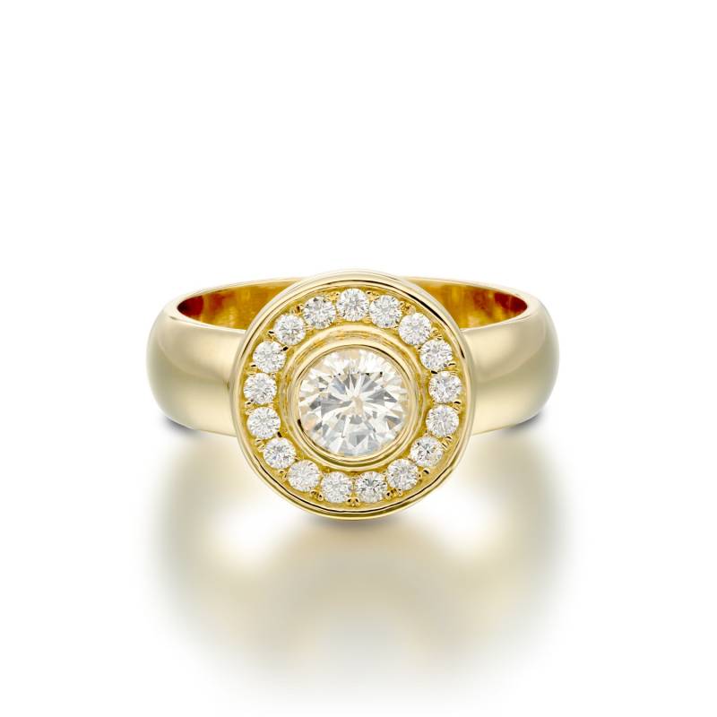Diamant Kreis Ring Zarte Verlobungsring Gold Kreisring von AloniJewelry