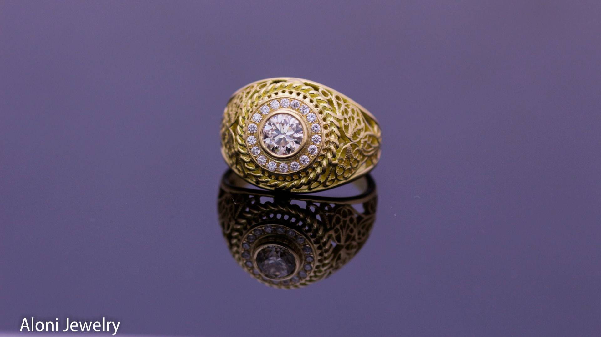 Filigranes Goldband, Gold Filigranring, Vintage Ring, Steampunk Ring von AloniJewelry