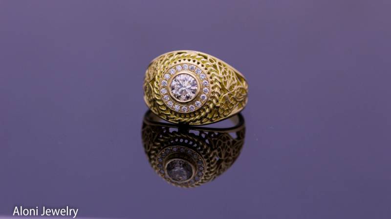 Filigranes Goldband, Gold Filigranring, Vintage Ring, Steampunk Ring von AloniJewelry
