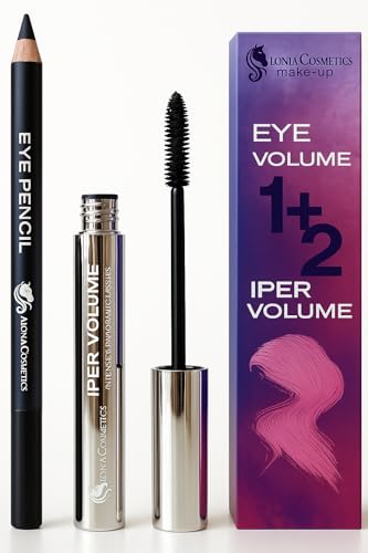 Alonia Cosmetics® Mascara-Set IPER VOLUME 3 in 1 EXTRA VOLUME - EXTRA VERLÄNGERUNG - LANGER HALT + SEDUCTIVE LOOK AUGENSTIFT von Alonia Cosmetics