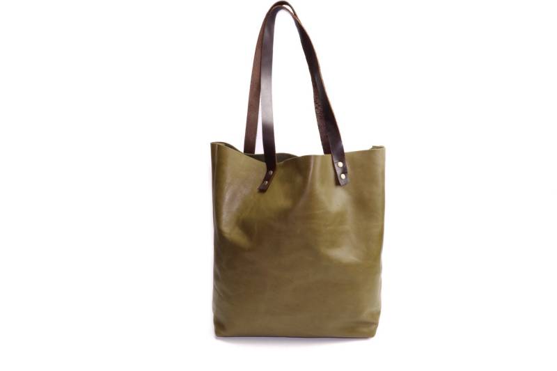 Einkaufstasche, Olivgrün, Full-Grain Leder Tote, Handgefertigte Ledertasche, Leder-Laptop, Wickeltasche Einkaufstasche, Olivgrün, Full-Grain Leder Tote, Handgefertigte Ledertasche, Leder-Laptop, Wickeltasche von AlonyaXia