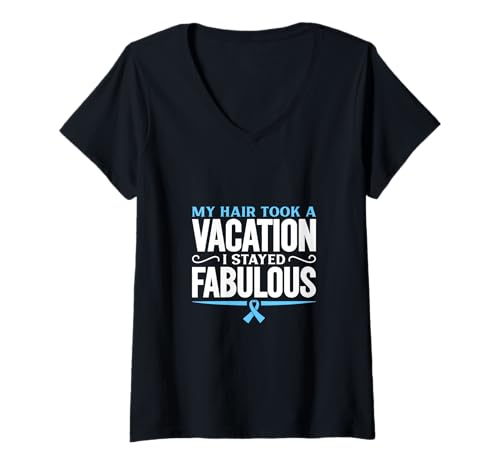 Damen Glatze mit Stil - Urlaub für die Haare T-Shirt mit V-Ausschnitt Damen Glatze mit Stil - Urlaub für die Haare T-Shirt mit V-Ausschnitt von Alopecia Areata Awareness Designs