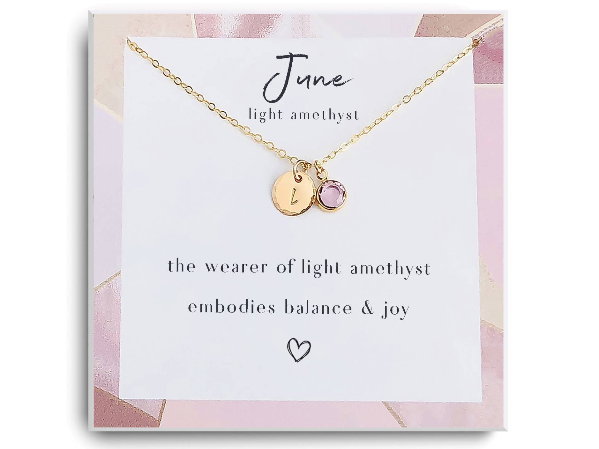 Personalisierte Juni Geburtsstein Amethyst Gold Halskette - Leichte Geburtstagsschmuck Geburtstagsgeschenke von Aloralinks