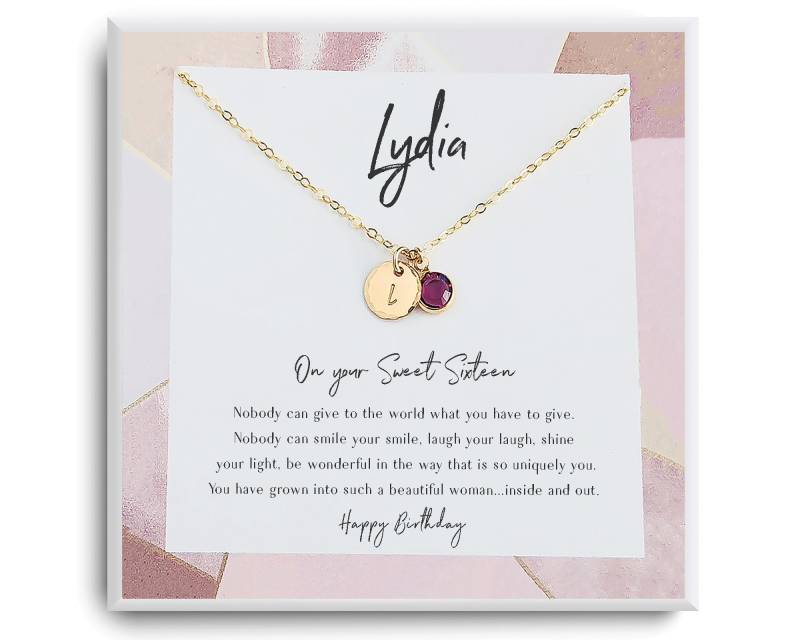 Sweet 16 Halskette - Sixteen 16Th Birthday Geschenk Für Tochter, Nichte, Patenkind, Enkelin, Freundin, Stieftochter, Schwester von Aloralinks