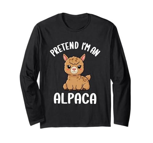 Pretend I'm An Alpaka Kinder Lustiges Alpaka Halloween Kostüm Langarmshirt Pretend I'm An Alpaka Kinder Lustiges Alpaka Halloween Kostüm Langarmshirt von Alpaca Costume Boys Girls Kid Easy Lazy Halloween