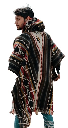 Alpaca World Alpaka-Ponchos für Damen und Herren, handgefertigt aus dem besten Baby-Alpakawolle-Material von ecuadorianischen Kunsthandwerkern, Braun, Beige, verschiedene Farben, Standar von Alpaca World