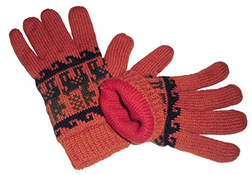 Alpacaandmore Doppelt gestrickte Handschuhe Fingerhandschuhe Alpaka Design Alpakawolle Einheitsgröße Rot, Unisex Alpacaandmore Doppelt gestrickte Handschuhe Fingerhandschuhe Alpaka Design Alpakawolle Einheitsgröße Rot, Unisex von Alpacaandmore