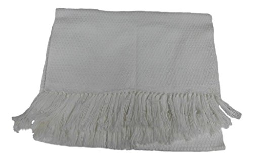 Alpacaandmore Weißer unisex Schal Alpakawolle Wollschal, Webschal 160x60 cm von Alpacaandmore