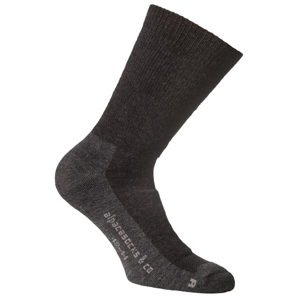Alpacasocks&Co - Merino Hiking 2-Pack - Merinosocken Gr 42-45 schwarz/grau von Alpacasocks&Co