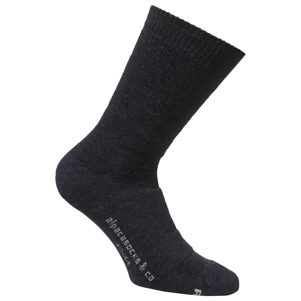 Alpacasocks&Co - Merino Hiking 2-Pack Solid - Merinosocken Gr 45-48 schwarz von Alpacasocks&Co