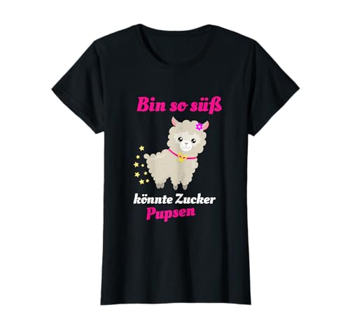 Bin so Süß könnte zucker Pupsen - Lama Mädchen Alpaka T-Shirt von Alpaka Geschenk für Mädchen