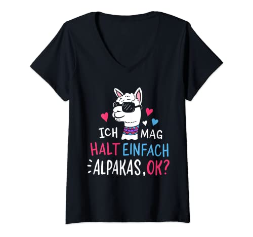 Damen Alpaka T-Shirt mit V-Ausschnitt von Alpaka Geschenke
