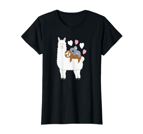 Alpaka Faultier Lama Koala Damen Mädchen Geschenk T-Shirt von Alpaka Love Faultier Kinder Koala Geschenkidee
