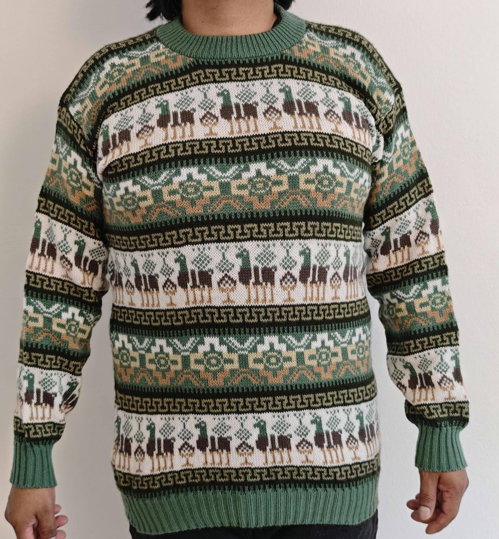 Alpaka Pullover Damen Und Herren Größe L Verschiedene Designs Aus Bolivien Gestrickt Pulli Alpaca Inka Anden Herbst Winter von AlpaquitaBoliviana