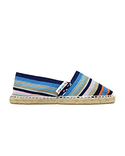 ALPARGATUS Espadrilles mit mehrfarbigen Streifen, handgefertigt in Spanien, blau, 38 EU von Alpargatus