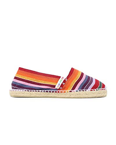 ALPARGATUS Espadrilles mit mehrfarbigen Streifen, handgefertigt in Spanien, dunkelviolett, 44 EU von Alpargatus