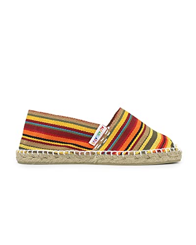 ALPARGATUS Espadrilles mit mehrfarbigen Streifen, handgefertigt in Spanien, orange, 41 EU von Alpargatus