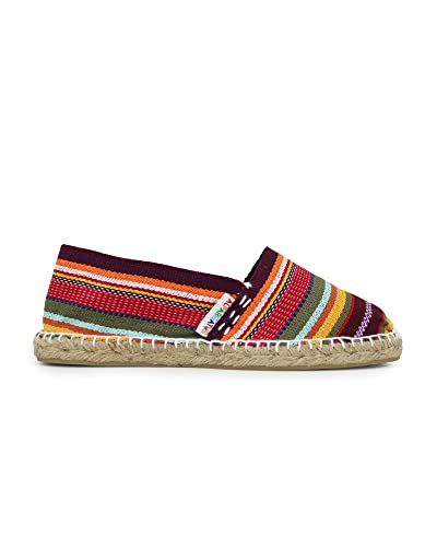 ALPARGATUS Espadrilles mit mehrfarbigen Streifen, handgefertigt in Spanien, rot, 45 EU von Alpargatus