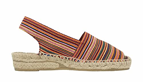 ALPARGATUS Espadrilles mit niedrigem Keil und gestreiftem Design (handgefertigt in Spanien), orange, 41 EU von Alpargatus