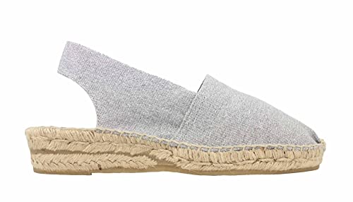 ALPARGATUS Espadrilles mit niedrigem Keilabsatz, handgefertigt in Spanien, grau, 40 EU von Alpargatus