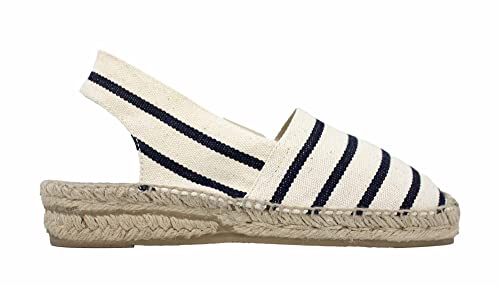 ALPARGATUS Espadrilles mit niedrigem Keilabsatz und gestreiftem Design (handgefertigt in Spanien), beige, 37 EU von Alpargatus