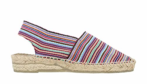 ALPARGATUS Espadrilles mit niedrigem Keilabsatz und gestreiftem Design (handgefertigt in Spanien), dunkelviolett, 39 EU von Alpargatus