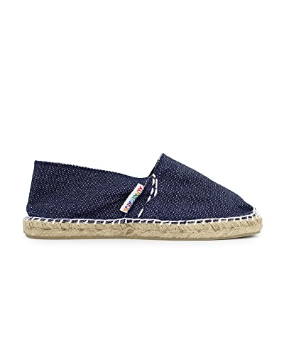 ALPARGATUS Flache Espadrilles aus Segeltuch, handgefertigt in Spanien, Jeans, 39 EU von Alpargatus