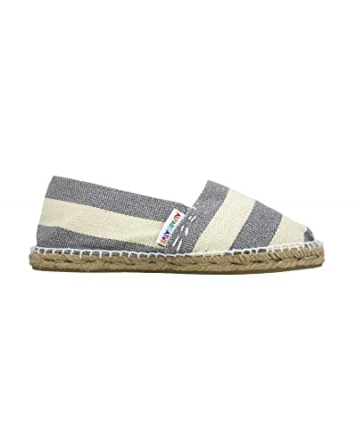 ALPARGATUS - Flache Espadrilles mit breitem Streifendruck, grau, roh, 42 EU von Alpargatus