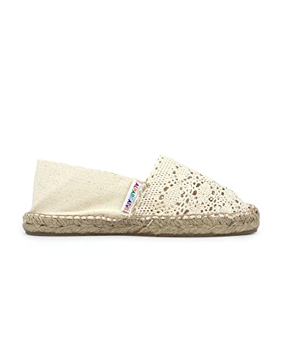 ALPARGATUS Flacher Espadrilles mit Häkelgewebe, ekrü, 35 EU von Alpargatus