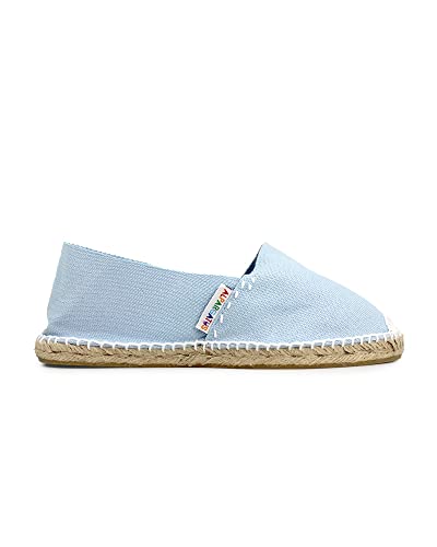 ALPARGATUS Klassische Espadrilles, flach, aus Segeltuch, handgefertigt in Spanien, Himmelblau, 39 EU von Alpargatus