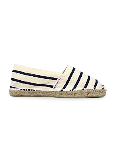 ALPARGATUS Unisex-Espadrilles mit Streifen-Design, handgefertigt in Spanien, Streifen, Beige, 47 EU von Alpargatus