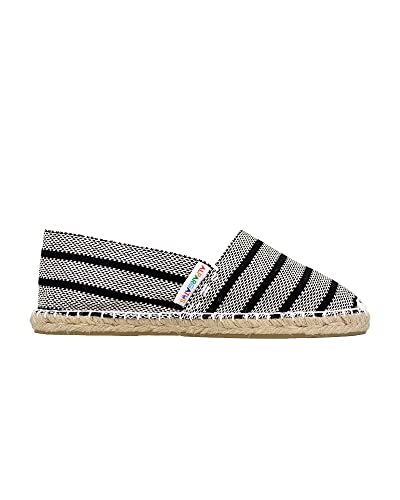 ALPARGATUS Unisex-Espadrilles mit Streifen-Design, handgefertigt in Spanien, Streifen Schwarz, 37 EU von Alpargatus