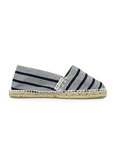 ALPARGATUS Unisex-Espadrilles mit Streifen-Design, handgefertigt in Spanien, grau gestreift, 39 EU von Alpargatus