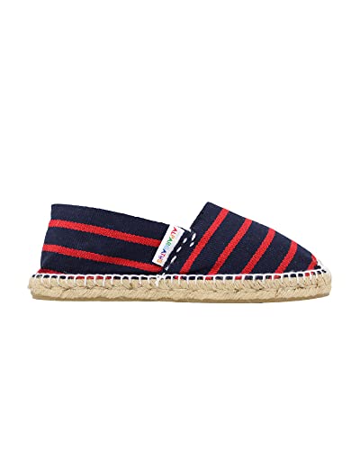ALPARGATUS Unisex Espadrilles mit Streifenmuster, handgefertigt in Spanien, Marineblau und Rot, 39 EU von Alpargatus