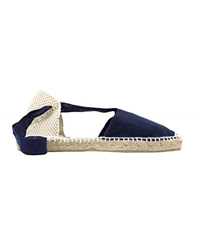 ALPARGATUS Valencianische Espadrilles, flach, aus Segeltuch und Jutesohle (Schuhe handgefertigt in Spanien), Marineblau, 35 EU von Alpargatus