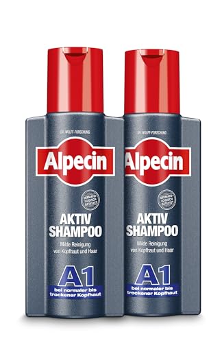 Alpecin Aktiv Shampoo A1 - 2 x 250 ml - Bei normaler bis trockener Kopfhaut | Milde Reinigung von Kopfhaut und Haar | Hair Energizer | Haarshampoo für Herren Alpecin Aktiv Shampoo A1 - 2 x 250 ml - Bei normaler bis trockener Kopfhaut | Milde Reinigung von Kopfhaut und Haar | Hair Energizer | Haarshampoo für Herren von Alpecin