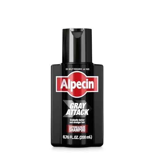 Alpecin Grey Attack Koffein & Farbe Shampoo für Männer 1x 200ml | Allmählich dunkleres und volleres Haar | Natürlich aussehender Farbeffekt für sichtbar weniger graues Haar | Gegen dünner werdendes von Alpecin